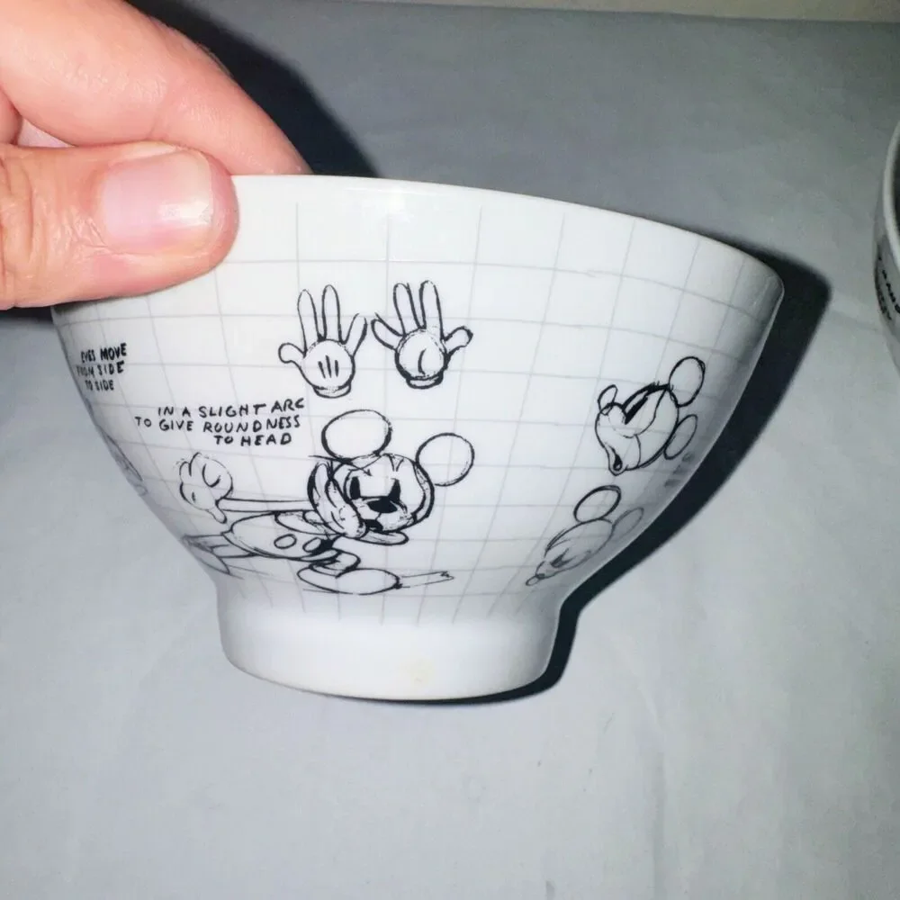 Mickey Minnie Mouse Cereal Bowls Collection 2010 Disney SKETCHBOOK  Set of 2